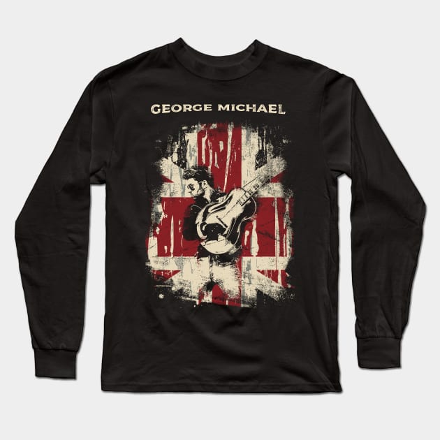 Vintage Distressed George Michael Long Sleeve T-Shirt by Yopi